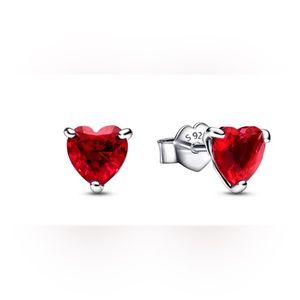 Pandora Red Heart Stud Earrings